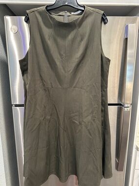 M. M. Lafleur Sleeveless Olive Green A-Line Dress